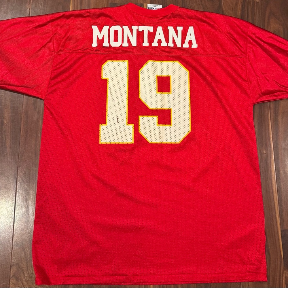 Vintage Logo Athletic Joe Montana #19 Chiefs Jersey – XL Made in USA
